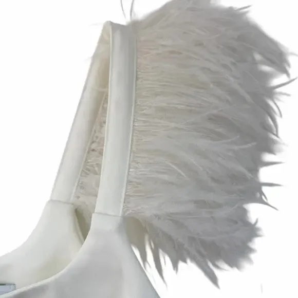 New Likely Cameron Feather Trim Crystal Embellished Minidress Size 4 - Picture 5 of 10